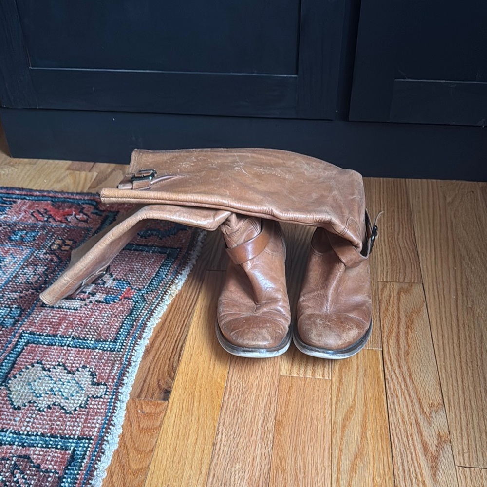 Chic Brown Leather Riding Boots